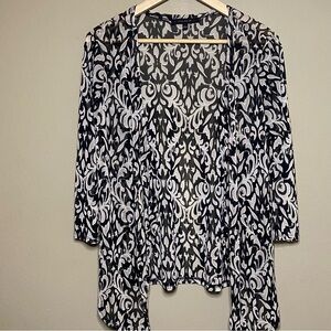 Atelier 29 Open Front Cardigan Women Large Black Gray Business Casual